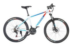 Велосипед TRINX M100 26" белый/голубой/красный 19"  Фото