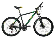 Велосипед TRINX M136 26" черный/желтый/зеленый 19"  Фото
