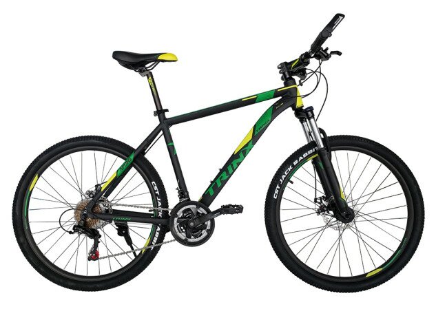 Велосипед TRINX M136 26" черный/желтый/зеленый 19"