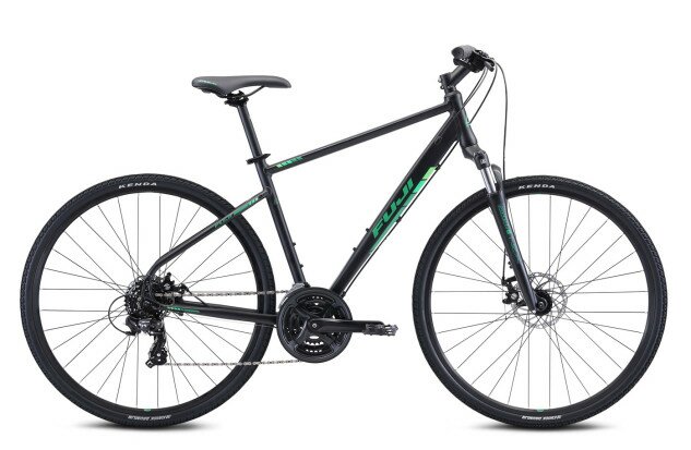 Велосипед Fuji TRAVERSE 1.7 SATIN BLACK / GREEN 17" (M)
