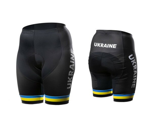 Велотруси жіночі ONRIDE Ukraine без лямок з памперсом чорний/жовтий M