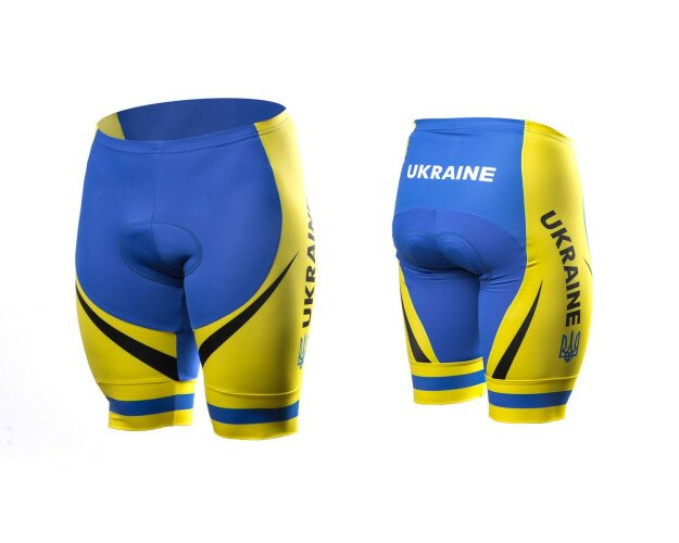 Велотрусы мужские ONRIDE Ukraine без лямок с памперсом голубой/желтый S