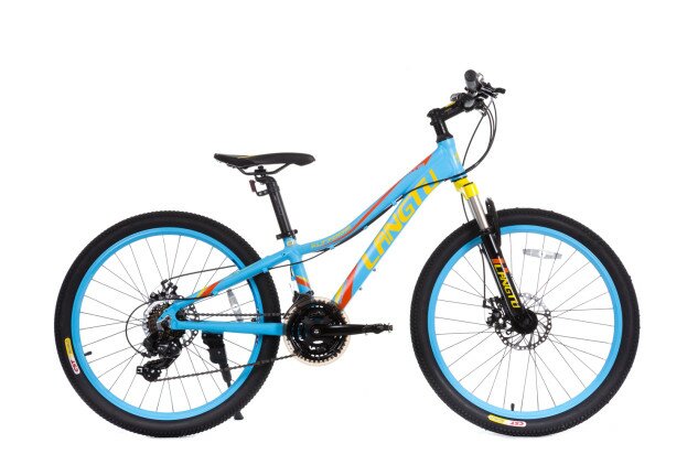 Велосипед дитячий Langtu KLT700S 24" матовий блакитний/жовтий (Matt Blue/Orange)