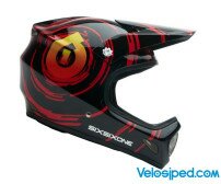 Шлем фуллфейс SixSixOne 661 EVOLUTION INSPIRAL черный/красный XS (52-54см)  Фото