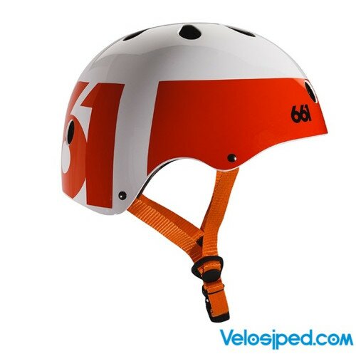 Шлем для экстрима SixSixOne 661 DIRT LID белый/оранжевый глянець