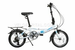 Велосипед складаний Langtu KH017 16" білий/блакитний  Фото