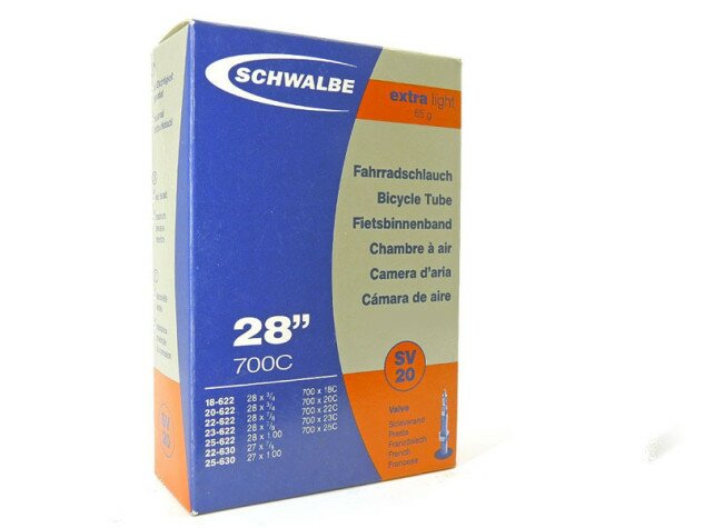 Камера Schwalbe SV20 Extra Light 28" (700x18/25C-622/630) ниппель FV 40мм