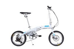 Велосипед складаний Langtu KW017(14) 16" білий/блакитний (White//Blue)  Фото