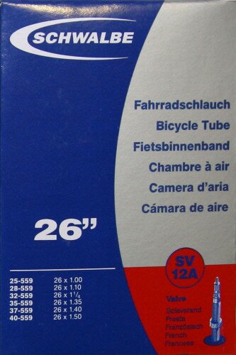 Камера Schwalbe SV12A 26"x1.10-1.50" (25/40-559) ниппель FV 40мм