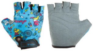 Перчатки детские R2 VOSKA голубые с животными возраст 2 - 3 р  Фото