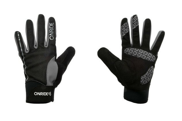 Перчатки ONRIDE Pleasure длинные пальцы черный/серый S