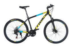 Велосипед TRINX M116 Elite 27.5" черный/желтый/голубой 18"  Фото