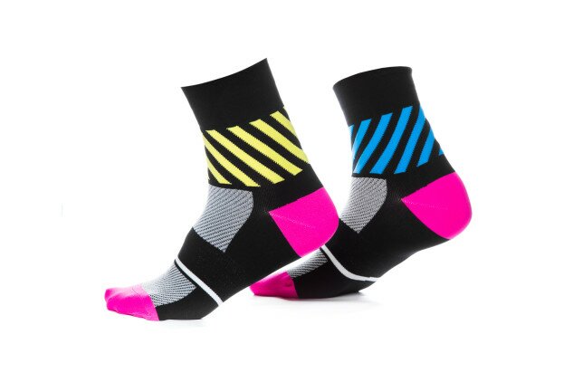 Шкарпетки ONRIDE FOOT Mesh чорний/рожевий/жовтий/блакитний