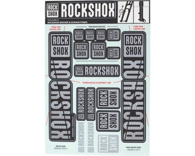 Наліпки на вилку RockShox DECAL KIT (35 мм) сірий