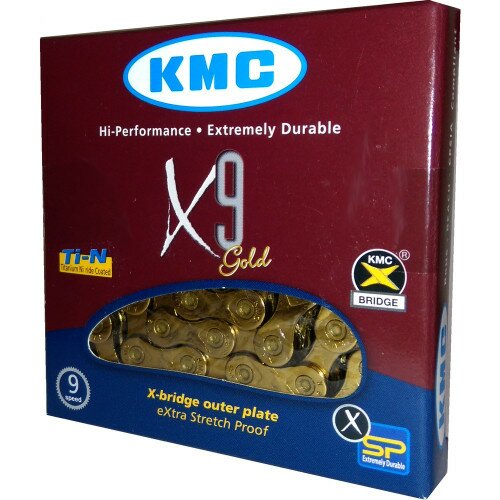 Ланцюг KMC X9 9 швидкостей 116 ланок + замок GOLD