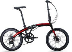 Велосипед складаний Trinx Dolphin 1.0 20" чорний/білий/червоний  Фото