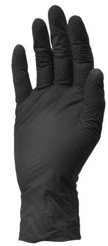 Перчатки рабочие нитриловые текстурированные неопудренные черный XL, пара