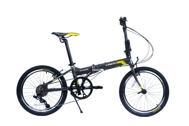Велосипед складной Langtu KY028A 20" матовый серый/желтый