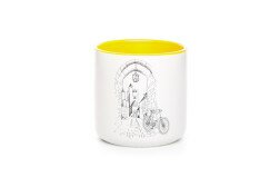 Чашка ВелоКиїв Арка деколь білий/жовтий  Фото