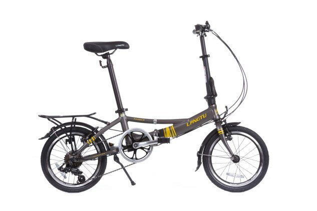 Велосипед складной Langtu KH017 16" матовый серый/желтый (Matt Grey/Yellow)