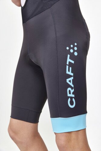 Велотруси чоловічі Craft Core Endurance Bib Shorts M з лямками з памперсом чорний/блакитний XL Фото №4