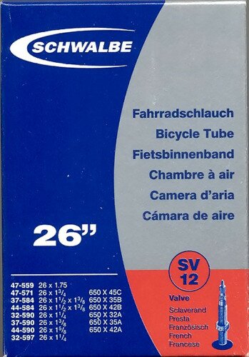 Камера Schwalbe SV12 26"x1.25-1.75" (32/47-559/597) ниппель FV 40мм